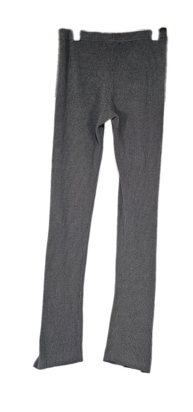 BAREFOOT DREAMS CozyChic Ultra Lite Slim Slit Ribbed Knit Pants Gray Medium EUC - Picture 3 of 10